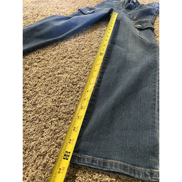 DKNY Girls 10 Jeans Baggy Utility Wide Leg Blue Denim Large Pockets - Picture 8 of 8